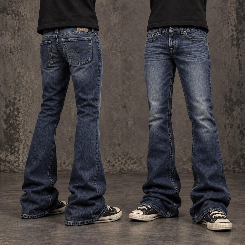 26x30 Blue Slim Bootcut Flared Jeans Women Indie Y2K